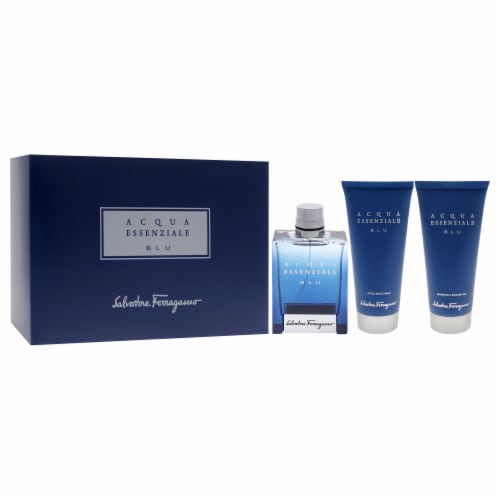 Acqua Essenziale Blu Salvatore Ferragamo Men 3 Pc Gift Set 3.4oz EDT Spray 3.4oz Shower Gel 3 Pc Gift Set QFC