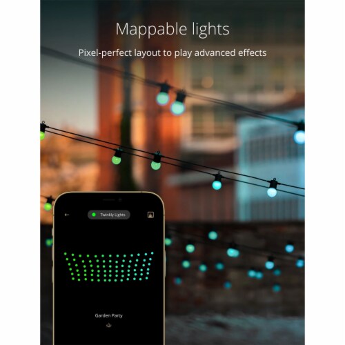Twinkly Festoon App-Controlled Smart LED Bulb Light String 20 Multicolor RGB Perspective: top