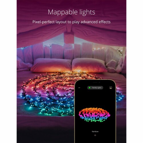 Twinkly Cluster App-Controlled Smart LED Christmas Lights 400 Multicolor RGB Perspective: top