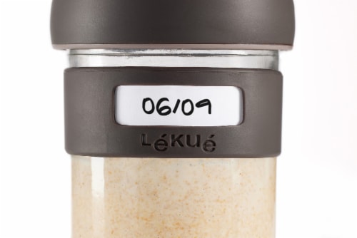Lekue Sourdough Starter Set with 2 Jars and Silicone Spatula, Brown Perspective: top