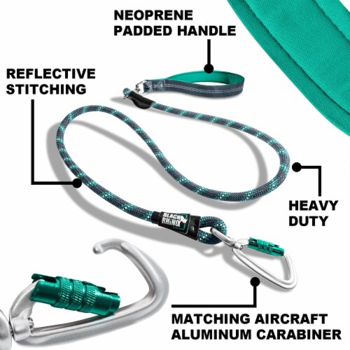 Black Rhino 5 Feet Leash w Neoprene Handle Aluminum Carabiner Aqua Gr 5 Feet QFC