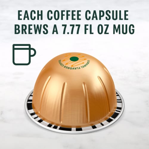 Starbucks by Nespresso Coffee Pods for Nespresso Vertuo Line Machines Caramel Flavored Roast Perspective: top