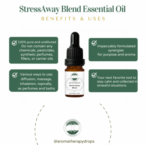Aromatherapy Drops - Stress Away Blend, 100% Pure Essential