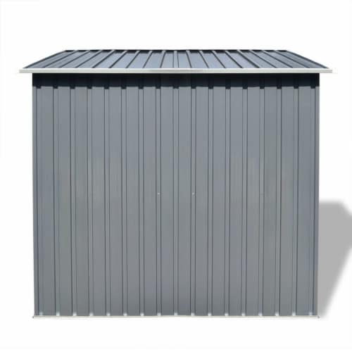 vidaXL Garden Shed Gray Metal 74.8 x48.8 x71.3 Perspective: top