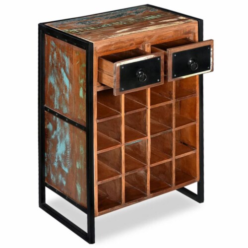 vidaXL Wine Rack for 16 Bottles Solid Reclaimed Wood Perspective: top
