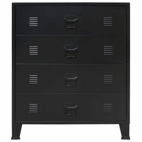 vidaXL Metal Storage Cabinet with Air Vents 30.7x15.8x36.6 Inches Black 1 set Fred Meyer