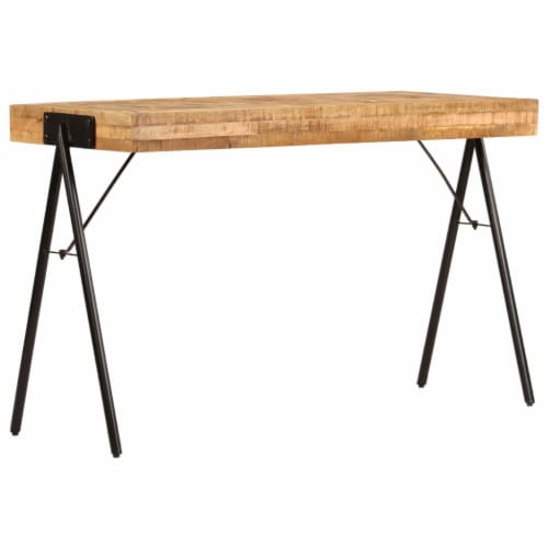 vidaXL Writing Table Solid Mango Wood 46.5 x19.7 x29.5 Perspective: top