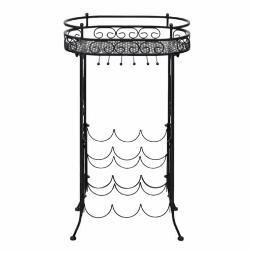 vidaXL Wine Rack with Glass Holder for 9 Bottles Metal Perspective: top