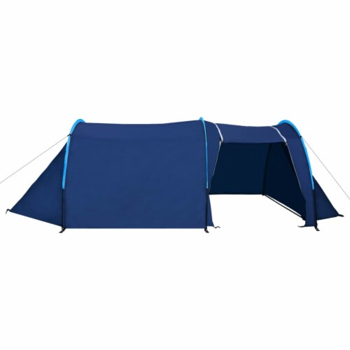 Waterproof Camping Tent 4 Persons Navy Blue/Light Blue Perspective: top