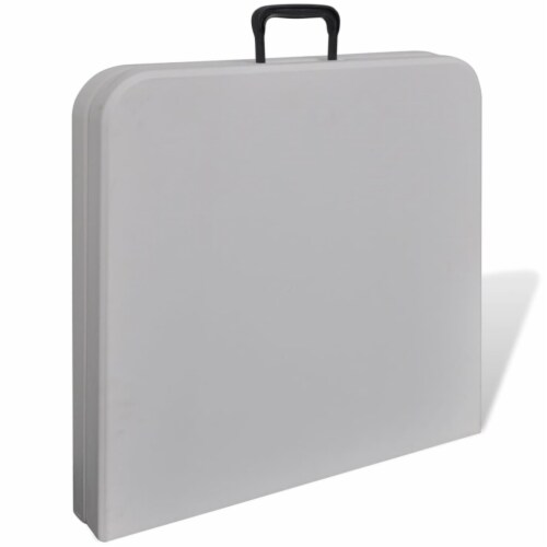 vidaXL Foldable Garden Table 48 HDPE White Perspective: top