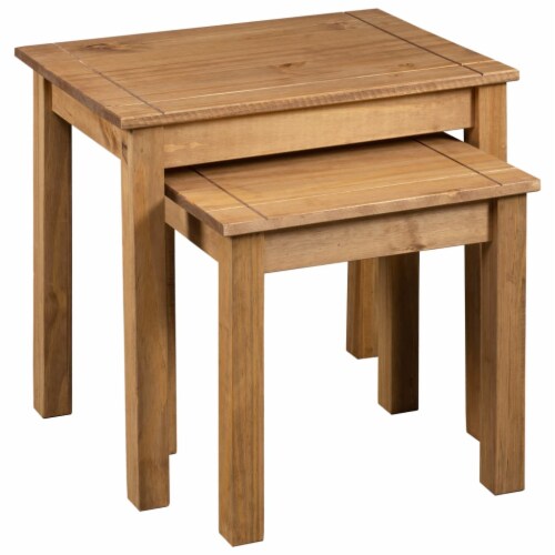 vidaXL Nesting Tables 2 pcs Solid Pine Wood Panama Range 22