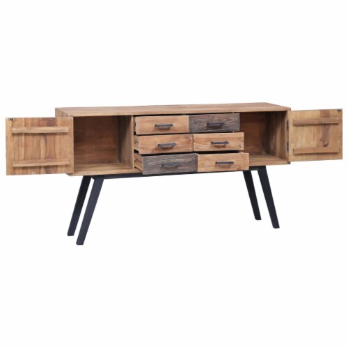 vidaXL Side Cabinet 55.1 x11.8 x29.5 Solid Teak Perspective: top