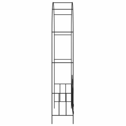 vidaXL Garden Arch with Gate Black 54.3 x15.7 x93.7  Iron Perspective: top