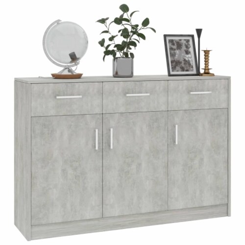 vidaXL Sideboard Concrete Gray 43.3 x11.8 x29.5 Engineered Wood Perspective: top