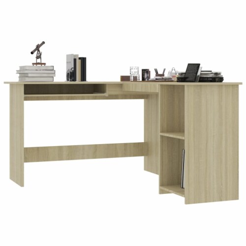 vidaXL L Shaped Corner Desk Sonoma Oak 47.2 x55.1 x29.5 Engineered Wood 1 set Gerbes Super Markets