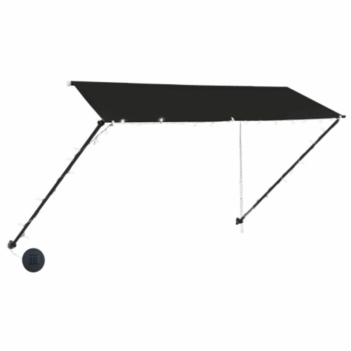 vidaXL Retractable Awning with LED 137.8 x59.1 Anthracite Perspective: top