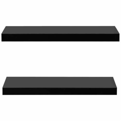 vidaXL Floating Wall Shelves 2 pcs Black 23.6 x7.9 x1.5 Perspective: top