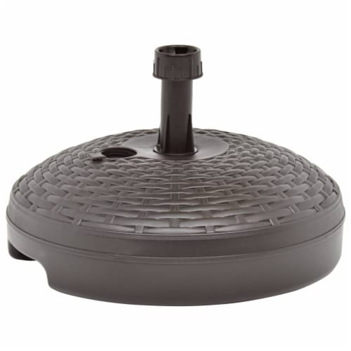 vidaXL Umbrella Base Sand/Water Filled 5.3 gal Brown Plastic Rattan Perspective: top