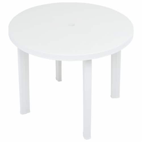 vidaXL Patio Table White 35 Plastic Perspective: top