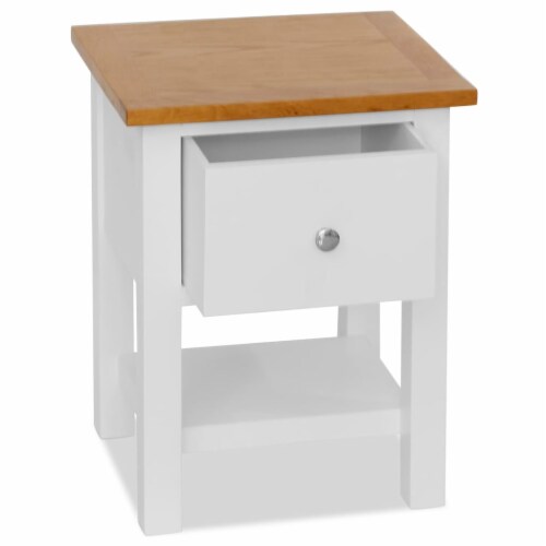 vidaXL Nightstands 2 pcs 14.2 x11.8 x18.5 Solid Oak Wood Perspective: top