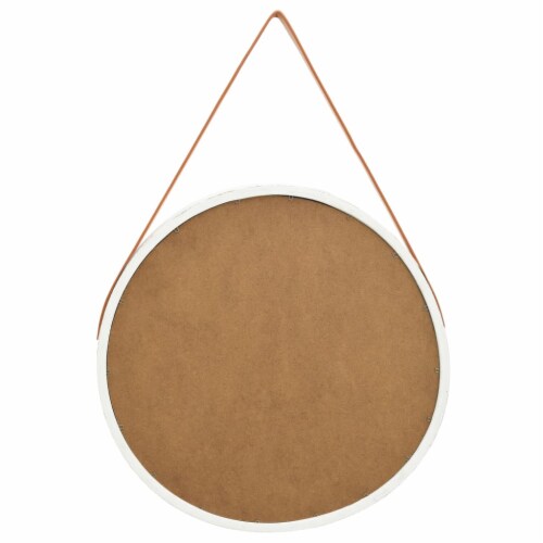 vidaXL Wall Mirror with Strap 23.6 White Perspective: top