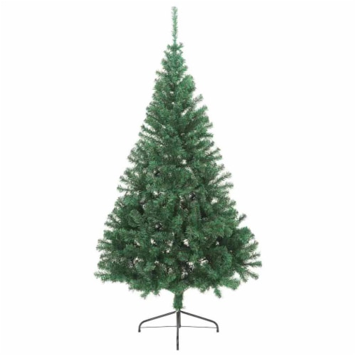 vidaXL Artificial Half Christmas Tree with Stand Green 6 ft PVC