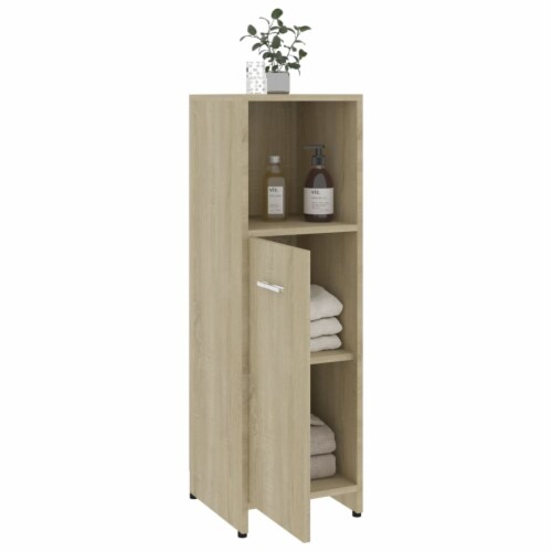 vidaXL Bathroom Cabinet Sonoma Oak 11.8 x11.8 x37.4 Engineered Wood Perspective: top