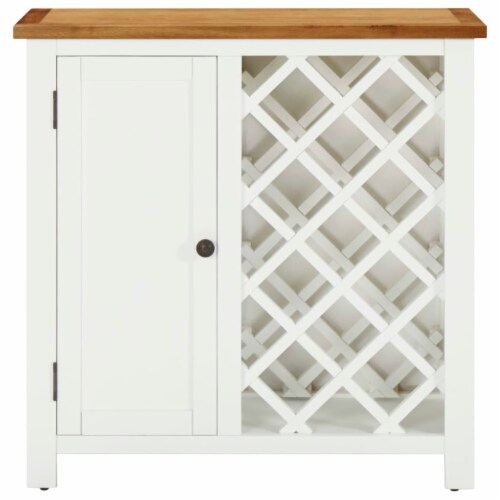 vidaXL Wine Cabinet 31.5 x12.6 x31.5 Solid Oak Wood Perspective: top