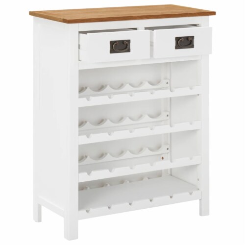 vidaXL Wine Cabinet 28.3 x12.6 x35.4 Solid Oak Wood Perspective: top