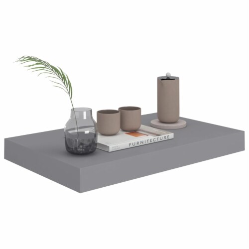 vidaXL Floating Wall Shelves 4 pcs Gray 15.7 x9.1 x1.5 MDF Perspective: top