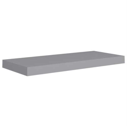 vidaXL Floating Wall Shelves 2 pcs Gray 23.6 x9.3 x1.5  MDF Perspective: top