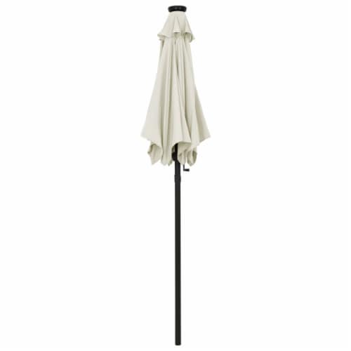 vidaXL Parasol with LED Lights Sand 78.7 x83.1 Aluminum Perspective: top
