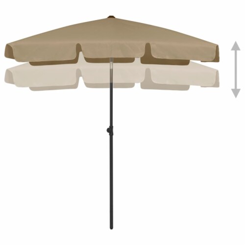 vidaXL Beach Umbrella Taupe 70.9 x47.2 Perspective: top