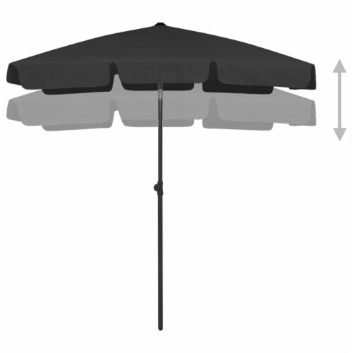 vidaXL Beach Umbrella Black 70.9 x47.2 Perspective: top
