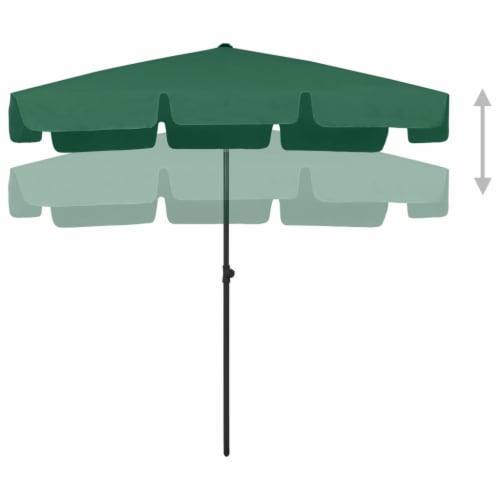 vidaXL Beach Umbrella Green 78.7 x49.2 Perspective: top