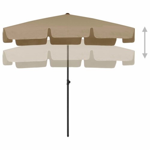 vidaXL Beach Umbrella Taupe 78.7 x49.2 Perspective: top