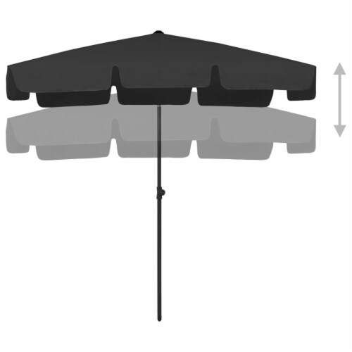 vidaXL Beach Umbrella Black 78.7 x49.2 Perspective: top