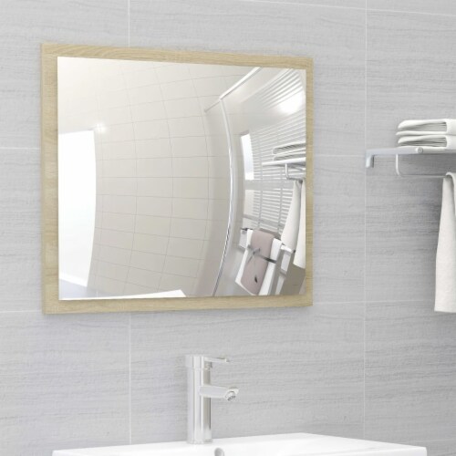 vidaXL 2 Piece Bathroom Furniture Set Sonoma Oak Engineered Wood Perspective: top