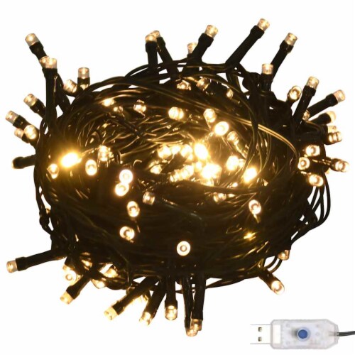 vidaXL 61 Piece Christmas Ball Set with Peak and 150 LEDs Rose Gold Perspective: top