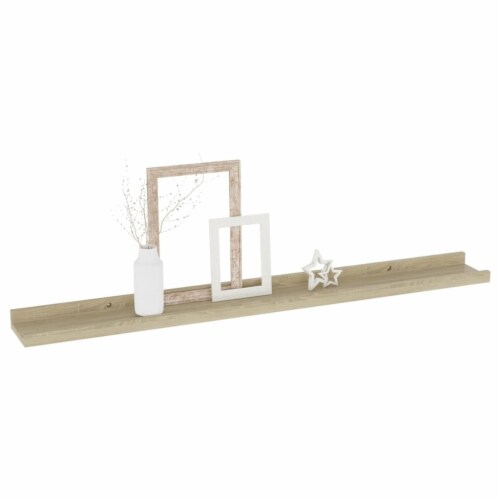 vidaXL Wall Shelves 2 pcs Sonoma Oak 31.5 x3.5 x1.2 Perspective: top
