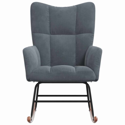 vidaXL Rocking Chair Dark Gray Velvet Perspective: top