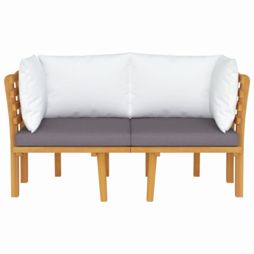 vidaXL 2 Seater Patio Sofa with Cushions Solid Acacia Wood 1 pcs
