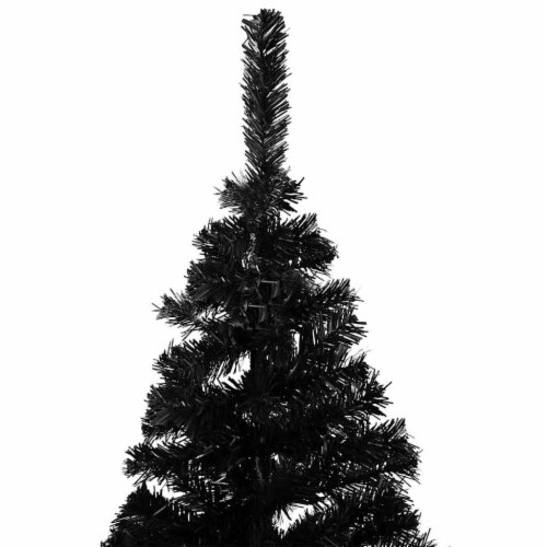 vidaXL Artificial Christmas Tree with LEDs&Ball Set Black 70.9  PVC Perspective: top