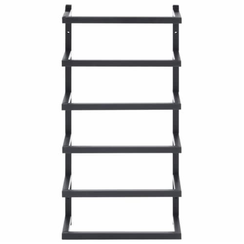 vidaXL Towel Rack Black 9.4 x4.7 x18.9 Steel Perspective: top