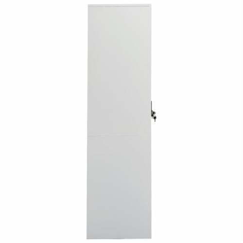vidaXL Wardrobe Light Gray 31.5 x19.7 x70.9 Steel Perspective: top