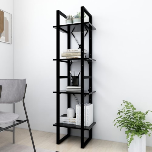 Vidaxl 4-Tier Book Cabinet Black 15.7 X11.8 X55.1  Chipboard Perspective: top