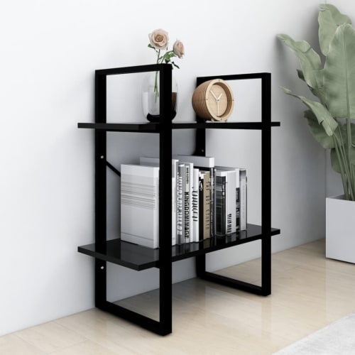 Vidaxl 2-Tier Book Cabinet Black 23.6 X11.8 X27.6  Chipboard Perspective: top