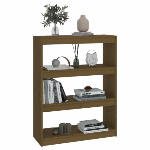 vidaXL Book Cabinet/Room Divider Honey Brown 31.5 x11.8 x40.7 Wood Pine Perspective: top