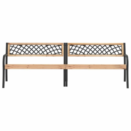 vidaXL Twin Patio Bench 93.7 Chinese Fir Wood Perspective: top