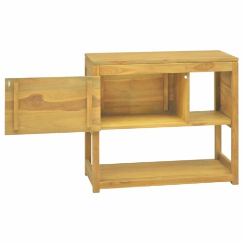 vidaXL Bathroom Cabinet 33.5 x15.7 x29.5 Solid Wood Teak Perspective: top